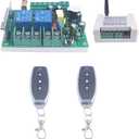 AC 85V 110V 120V 220V 250V 2 Channel Motor Forwards and Reverse Remote Switch Motor Remote Control Switch 433MHz Wireless switches Transmitter with Receiver Learning Code (Black 2X Control 433Mhz)