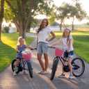 PEDALON Kids Bike Basket with Innovative Clip - Large Non-Sagging Bicycle Front Basket for Girls & Boys - Basket for Tricycle - Premium Bike Accessories for Little Kid and Toddler - Pink - Plastic