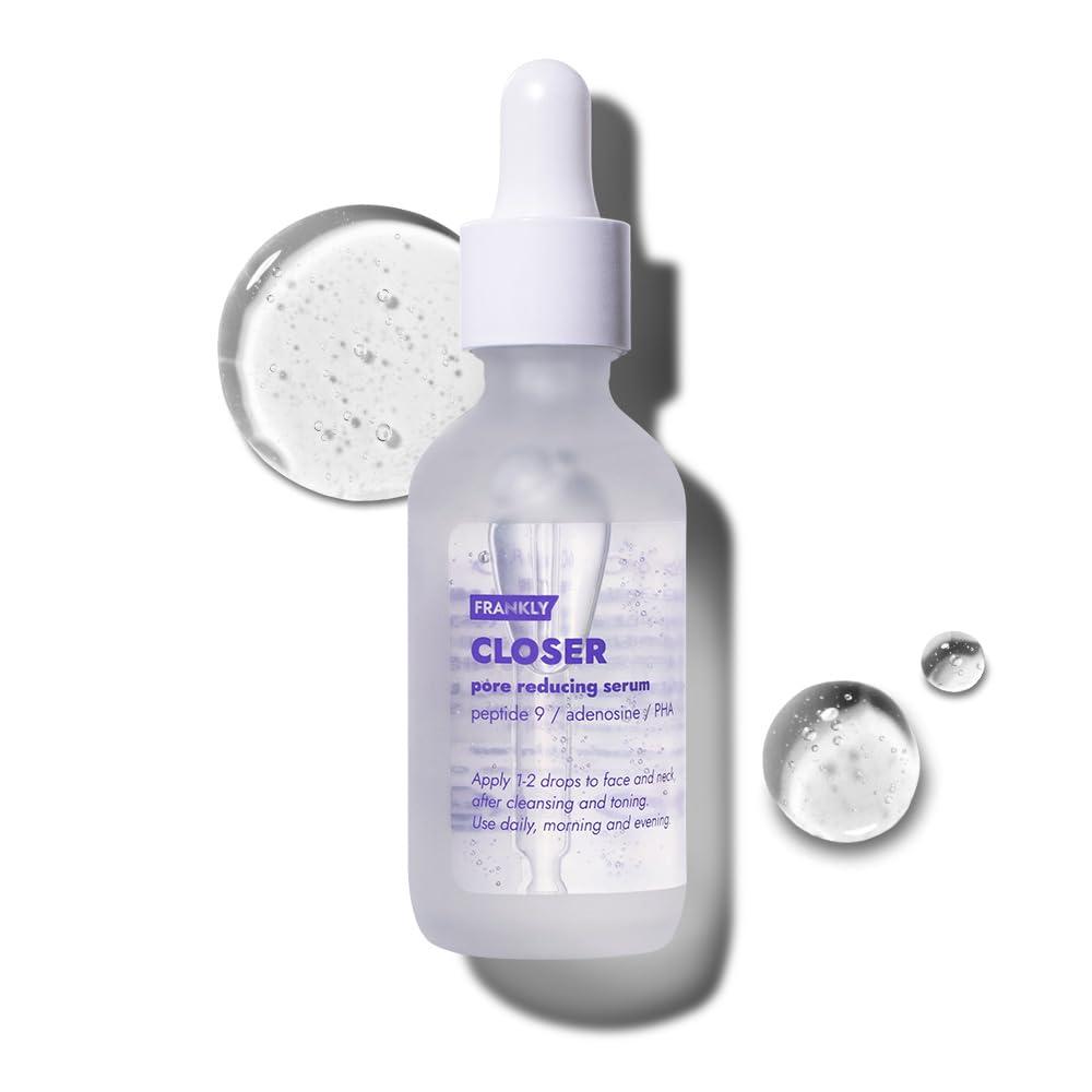 FRANKLY Closer Serum Jumbo | Pore Minimizer Serum | 9 Peptides, Vegan Collagen, Adenosine, PHA | Korean Pore Minimizer for Glass Skin, Anti-Aging, Hydration, Elasticity | 2.03 fl oz