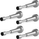 5PCS Spring Door Stoppers for Wall - 4.33 Inch Door Stop for Bottom of Door, Aluminum Doorstopper with Silicone Tip, Screw & Adhesive Installation, Silver