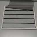 AWW Foldable Stone Bath Mat, Quick Dry Diatomaceous Earth Bath Mat with Non-Slip Mat, Super Absorbent, Easy to Clean, Compact for Small Bathrooms, 23.6 x 15.5, Light Grey