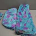 Shihanee 2 Pcs Winter Furry Costume Accessories, Womens Furry Leg Warmers Faux Fur Hat for Warm Thanksgiving Christmas Party (Adult Size, Blue and Purple)