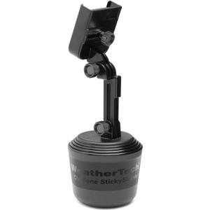 WeatherTech CupFone with Extension  Adjustable, Universal Cup Holder Cell Phone Mount Car & Truck Accessory  Best Design for iPhone & Smartphone Charging  Black Plastic Knobs