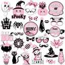 KatchOn Pink Halloween Photo Booth Props - Pack of 30 | Cute Kids Props, Pink Decorations | Picture Props for Party, 3 Sets