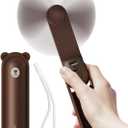 JISULIFE Handheld Fan with 4500 mAh Powerbank Max 37 Hours Runtime, Pocket Portable Battery Operated or USB Powered Folding Personal Fan, 3 Speeds, Gifts for Women Men Kids Gift for Festival-Brown