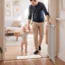 Babelio Removable & No Bottom Bar Baby Gate, 29-43" Hardware Mounted (Drill Needed)| Wide Walk-Thru| Auto-Close Safety Dog/Pet Gate for Stairs & Doorways (White, 29-43" W, 30" H)