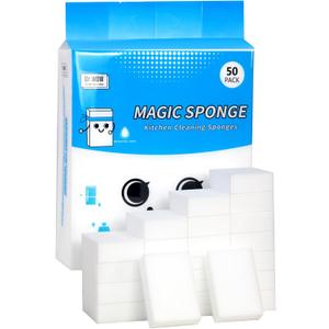 50-Pack Melamine Sponges 1.18in - Kitchen & Bathroom Scrub Pads (Extra-Thick)
