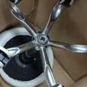 KKTONER PU Leather Round Rolling Stool with Back Rest Height Adjustable Swivel Drafting Work SPA Task Chair with Wheels (White)