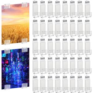 80 Pcs Comic Book Wall Display Clear Floating Display Shelves Comic Book Frame Holder Comic Book Display Wall, Invisible, No Screws Self Adhesive