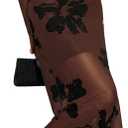 Verdusa Women's Floral Mesh Maxi Dresses Elegant Formal Long Sleeve Spring Wedding Guest Dress Cocktail (Brown, M)