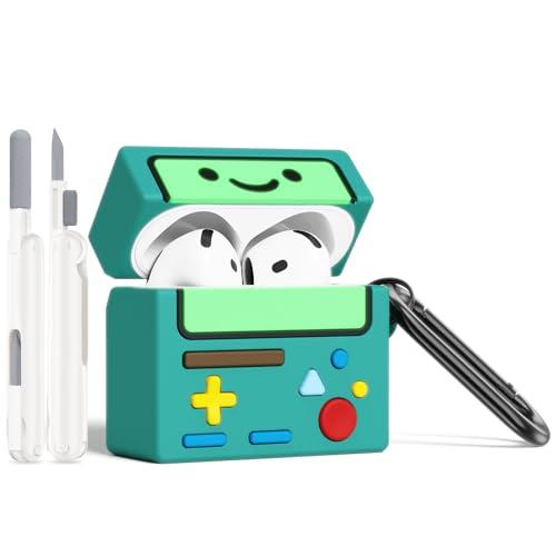 AirPod 4 Case Cover, KOREDA Cute Cartoon Game Case for Airpods 4th Generation (2024), Funny Kawaii 3D Cartoon Silicone Case for Women Girls (Green)