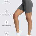Aoxjox Workout Seamless Biker Shorts for Women Tummy Control High Waisted Athletic Yoga Contour Sculpt Running Yoga Short 6" (Gray, XS)