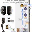 Veise VE012W-H WiFi Smart Front Door Lock Set, Built-in WiFi, App Remote & Voice Control, Fingerprint Keyless Entry Smart deadbolt with Handle, Backlit Keypad, Auto Lock, IP55 Waterproof, Matte Black