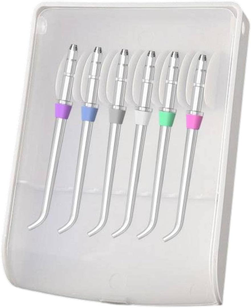 2 x Water Flosser Replacement Tips for Waterpik, 6-Pack Waterpik Flosser Replacement Tips Accessories Attachment Heads - Classic Jet Tips Set JT-100E & Storage Case