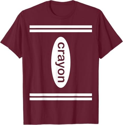 Crayon Halloween Costume, Dark Color Crayon Box Lover T-Shirt, L