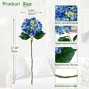 3PCS Blue Silk Hydrangea Artificial FlowersFake Flowers & Faux Floral Bulk Bouquet for Home Decor Bathroom Table Centerpiece Shelf Decorations (Blue)
