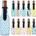 Summer Beer Bottle Insulator Sleeve Zip-up Bottle Jackets 12oz Non-slip Thick Neoprene Drink Cooler for Party Bulk, 11 Packs