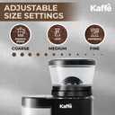 Kaffe Electric Burr Coffee Grinder (5.5oz) w/Adjustable Coarseness Settings - Flat Burr - [New Upgraded Motor ] - Precision Coffee Bean Grinder for Home Use - Black