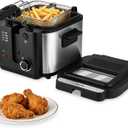 Pukomc Electric Deep Fryer with Basket,Adjustable Temperature Frying Pot for Home Use,Removable Lid and 2.5L Non-Stick Inner Pot & Easy to Clean