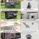 Heated Cat House for Outside, Insulated Weatherproof Heated Outdoor Cat House with Waterproof Eaves & Escape Door, Elevated Outdoor Cat Shelter for Feral Stray Cat (Black Camo, 16.5"x13"x16.9")