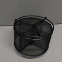 360 Rotating Metal Utensil Caddy - 4 Compartment Silverware Cutlery Holder Rotation Fork Spoon Napkin Organizer Flatware Storage Basket Party Countertop Buffet Picnic Camping Outdoor Black