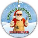 3 x Santas Favorite Hairdresser Ornament Funny for Hairstylists, Salon Owners, Hairdressers Holiday Keepsake Funny Stylist Gift - Salon Christmas Decoration