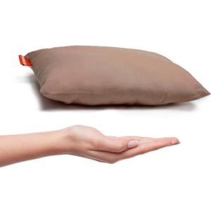 Pipsqueak Microfiber Pillow - Small, Mini, Tiny - 11 x 7 in - Perfect for Travel, Cars, Airplanes, Camping, Dogs, Toddlers, Kids, Lumbar, Knees and Neck - Ages 2 Yrs and Up (Khaki)