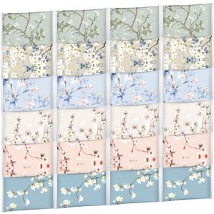 24 Packs Travel Size Tissue Pocket Slim Pack Facial 3 Ply Wallet Size Pocket Tissues for Travel Wedding Party Favors, 6 Styles(Colored Flowers)