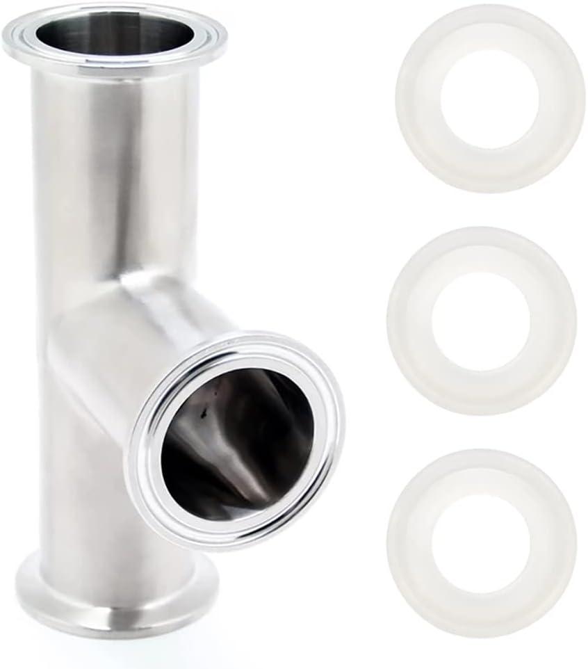 1.5" Tri Clamp Tee 38mm Pipe OD 3-Way Stainless Steel 304 Sanitary Fitting Fit 50.5mm Ferrule