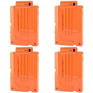 Soft Bullet 4pcs Clips 6 Bullets Dart Gun Clips Magazine Clip for Nerf Toy Dart Gun (Orange)