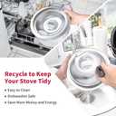 316048413 and 316048414 Stove Burner Drip Pans for Electric Stove Top - Perfectly Fit Frigidaire Kenmore Electric Range -Thickening to Prevent Bending and Rust - Include 2 x 6 in, 2 x 8 in