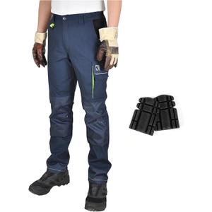 Ellobird Men's Cargo Construction Flex Work Pant for Men Double Knee Reinforcement Stretch Elastic Waistband Tactical Pants (36W x 32L)