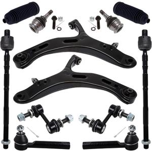 TUCAREST 12Pc Suspension Kit Fit For 2010-2014 Su-baru Outback, 2 Front Lower Control Arm Ball joint + 4 Outer Inner Tie Rod + 2 Sway Bar + 2 Boots [# 522-831 522-832 K750084 EV800049 ES3712 K9513]