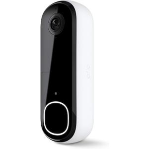 Arlo Video Doorbell 2K | 2nd Gen | Wire-Free/Wired Option, 2-Way Audio, Night Vision, Head to Toe Video View, Integrated Siren | Live Stream | Real Time Notifications |180 Deg Wide View, White