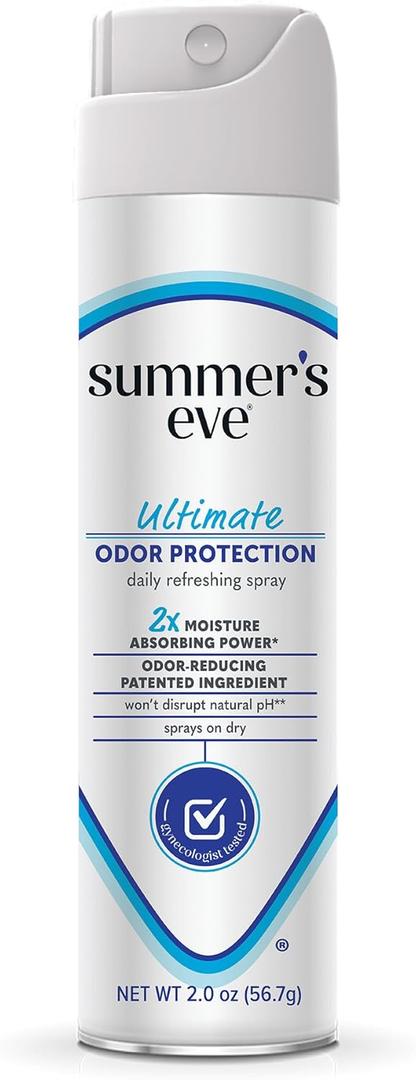 Summer's Eve Ultimate Odor Control Daily Feminine Spray with Talc-Free, Odor-Reducing and Moisture-Absorbing Formula, 2 Oz