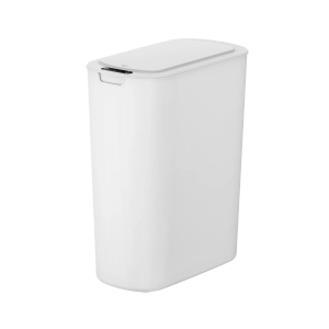 Cesun Automatic Motion Sensor Bathroom Trash Can with Lid, 2.6 Gallon Touchless Trash Bin, Smart Plastic Slim Garbage Can Small White Wastebasket for Toilet, Office, rv, Bedroom, Living Room