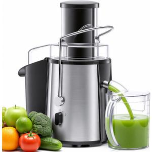 NEWBULIG Centrifugal Juicer, 3" Feed Chute, Silver