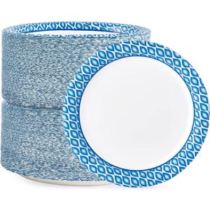 MUCHII 8.375 Inch Disposable Paper Plates, 300 Count Soak and Cut Proof Printed Paper Plates for Daily Use, Holiday for Family Gatherings, Parties, Picnic