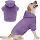 Fuzzy Dog Sweaters for Large Dogs Pet Hoodie Clothes Warm Soft Pet Coats Hooded Sweatshirt Dog Hoodie for Large Dogs(Purple,Large)