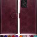 SUANPOT for Motorola（Moto G Power 2023） Wallet case 【RFID Blocking】 Credit Card Holder, Flip Folio Book PU Leather Phone case Shockproof Cover for Women Men Power2023 Wine Red