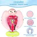Mambobaby Non-Inflatable Baby Pool Float with Tail and Canopy UPF 50+ Sun Protection No Flip Over Infant Swim Float Skin-Friendly Mambo Float Swim Trainer Solid Baby Swimming Ring