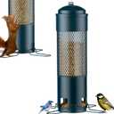 Bird Feeders for Outdoors Squirrel Proof with Weight-Activated Perches, Hanging Bird Feeder for Outside, Metal Feeder for Wild Cardinal, Finch, Blue Jay, Chickadee, 3LB Seed Capacity, Green