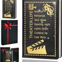 Theater Gifts,A5 Hardcover Leather Journal for Women - 200 Pages Premium Paper Notebook,Theater Journal with 180 Lay Flat Design for Daily Diary (Theater Black)