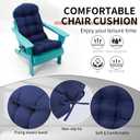 Adirondack Chair Cushions Set of 2, High Back Patio Chair Cushions 48 x 19.7 x 4.7 Inch, Indoor/Outdoor Thickened Rocking Chair Cushion, Fade-Resistant & Waterproof (Dark Blue)