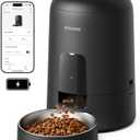 PETLIBRO Automatic Cat Feeder, Wi-Fi Rechargeable Cats Food Dispenser Battery-Operated with 30-Day Life, AIR 2.4G Wi-Fi Timed Pet Feeder for Cats & Dogs, 2L Auto Cats Feeder, Black