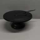 ECWAY Large Cake Stand 12 Inch with Cake Spatula, Round Bamboo Fiber Cupcake Dessert Stand, Cake Decorating Display Stand for Birthday Parties, Weddings, Baby Shower and Other Events, Black