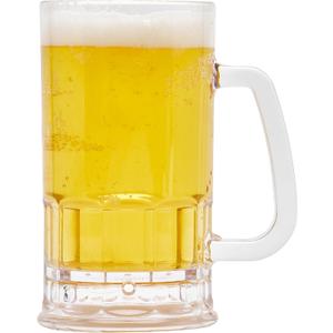 G.E.T. Shatter-Resistant Plastic Beer Mug / Stein, 20 Ounce, BPA Free, 00085-1-SAN-CL-EC, Pack of 4