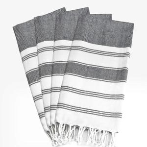 GLAMBURG Peshtemal Turkish Towel Cotton Beach Towels Oversized 36x71 Set of 4, Cotton Beach Towels for Adults, Soft Durable Absorbent Extra Large Bath Sheet Hammam Towel - Navy Blue