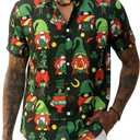Cqinnifu Mens St Patricks Day Shirt,Short Sleeve St Patricks Day Hawaiian Shirts for Men (L)