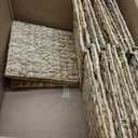 12X12X10in Water Hyacinth Storage Baskets, Wicker Storage Cubes Set of 4, Foldable Wicker Baskets for Pantry Organization, Square Baskets for Shelves